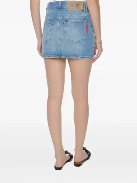 Stras fustă din denim Just Cavalli albastru