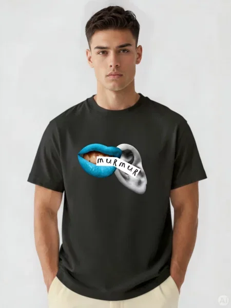 T-shirt oversize z nadrukiem Dstreet czarny