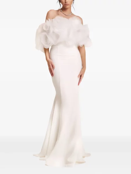 Rochie Ana Radu cu volane de costum alb