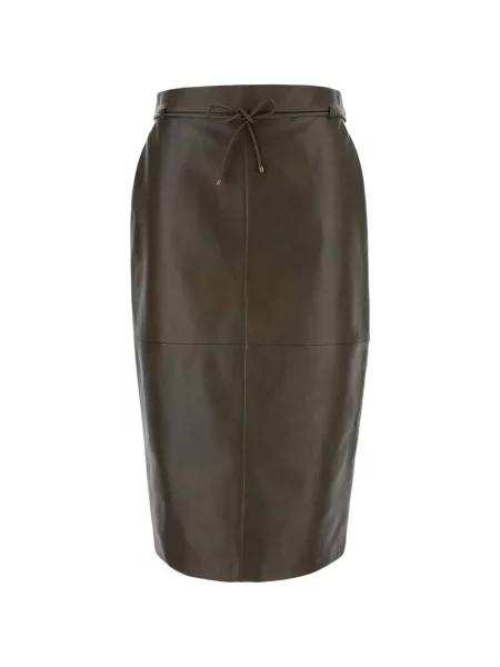 Cu centură fustă din piele Max Mara verde