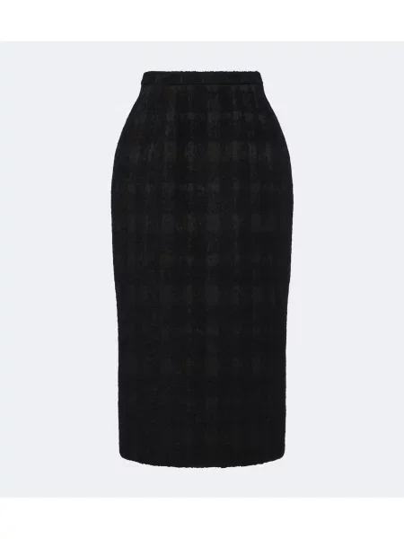 Bouclé fustă tip creion Dolce&gabbana în carouri negru