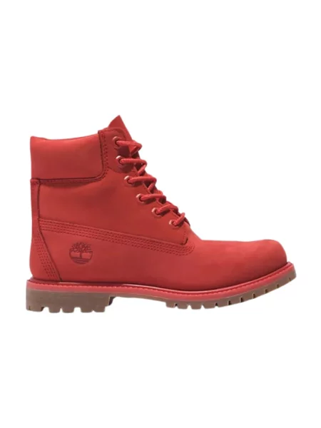Botki Timberland sznurowane skórzane czerwone