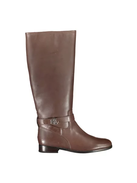 Botki Ralph Lauren skórzane brązowe