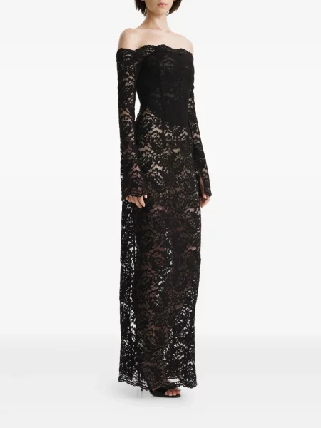 Rochie de seară 2310 Studio din dantelă până la genunchi de costum negru