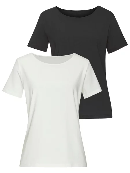LASCANA Tricou negru alb