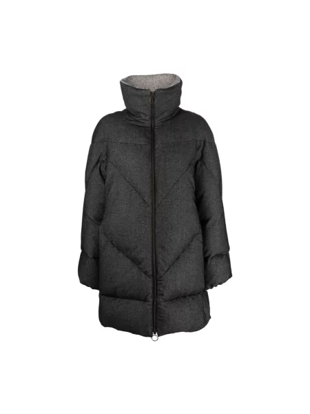 Kurtka puchowa Eleventy z kaszmiru casual szara