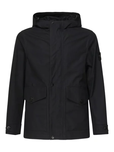 Geacă Stone Island cu glugă cu strasuri negru