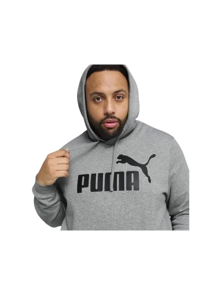 Mikina s kapucňou Puma s autogramom sivá