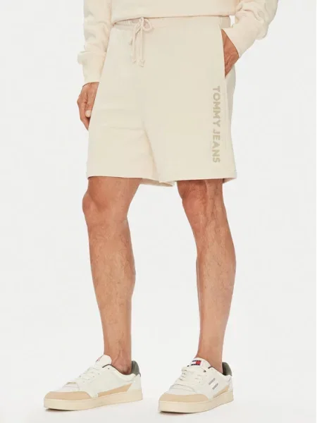 Sportovní kraťasy Tommy Jeans béžové