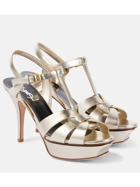 Sandale Saint Laurent din piele cu platformă