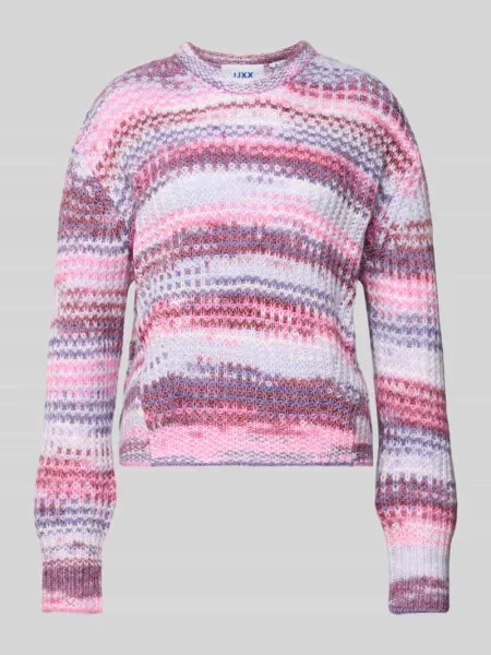 Sweter o kroju regular fit z efektem dzianiny model ‘Simone’ Jjxx różowy