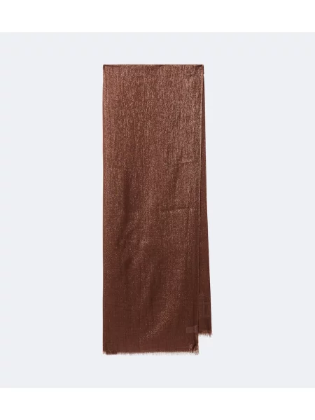 Fular Brunello Cucinelli de mătase maro