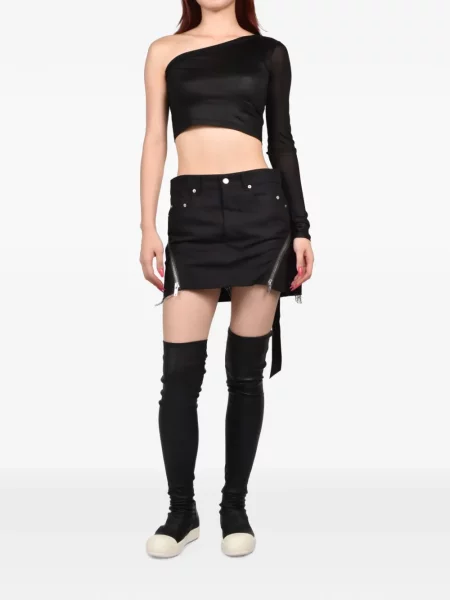 Ασύμμετρη περικομμένο μπλούζα Rick Owens Drkshdw μαύρο
