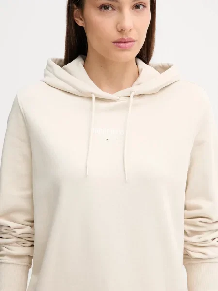 Tommy Jeans bluza z kapturem z nadrukiem beżowy