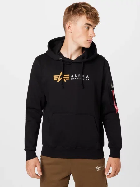 ALPHA INDUSTRIES Majica oranžna / rdeča / črna bela
