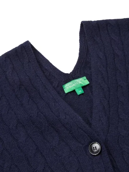 Cardigan Benetton tricotate albastru