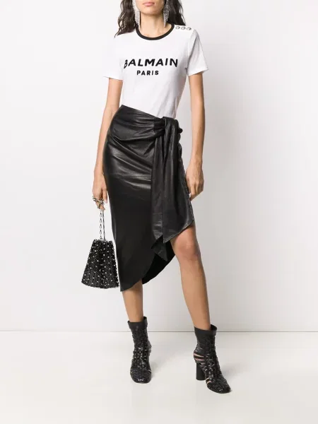 Bouclé fustă Balmain negru