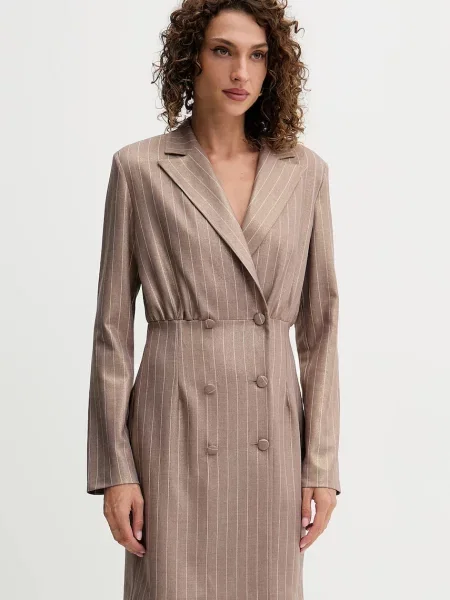 Fracomina sukienka mini rozkloszowana beżowy