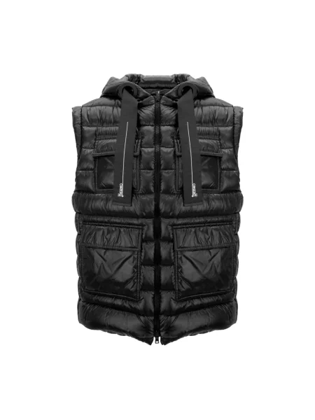 Krótka kamizelka puchowa Herno z kapturem czarna