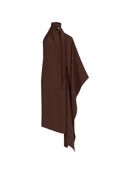 Rochie midi Taller Marmo asimetrică maro