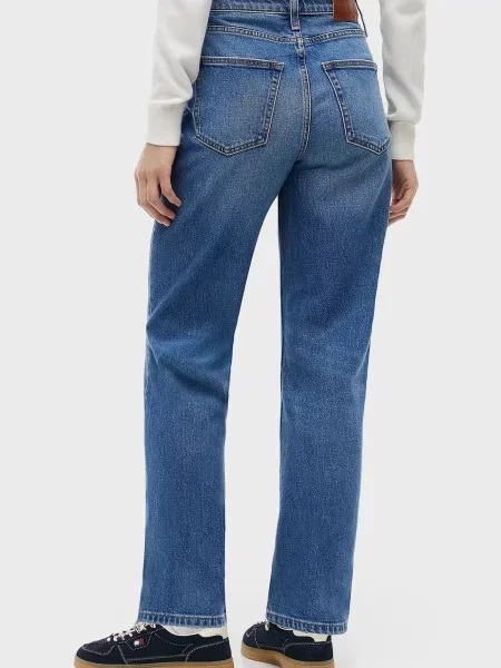 Прямые джинсы Tommy Jeans с высокой посадкой синие