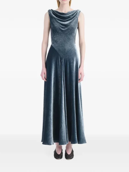 Rochie maxi Altuzarra de catifea albastru