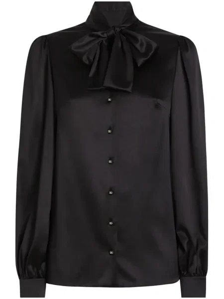 Cămașă Dolce & Gabbana din satin negru
