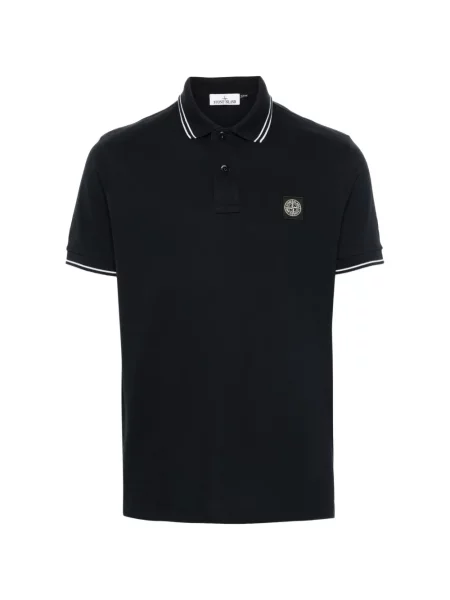Tricou polo Stone Island cu strasuri stretch albastru