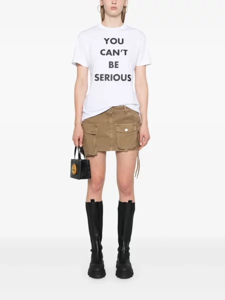 Raštuotas marškinėliai Moschino balta