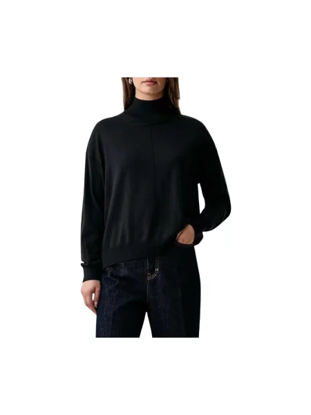 Sweter z golfem Kaos wełniany czarny