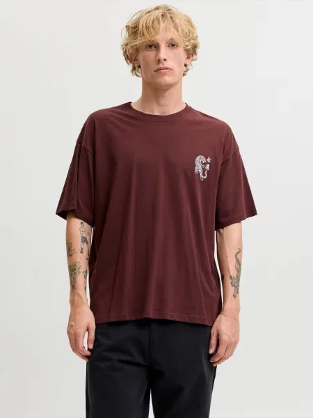 JACK & JONES Tričko JJBOYE čokoládová biela