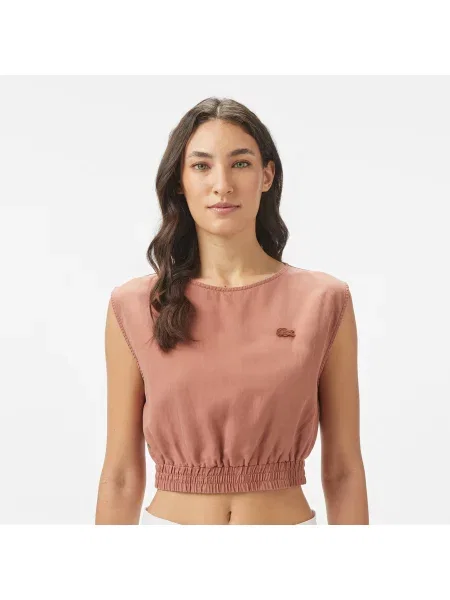 Lacoste блузка Regular Fit коричнева