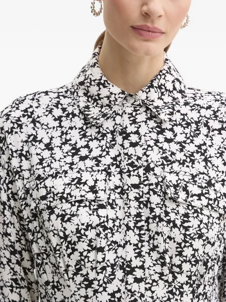 Portofel Michael Michael Kors din piele cu imagine cu model floral alb