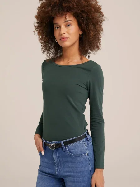 WE Fashion Tricou închis verde