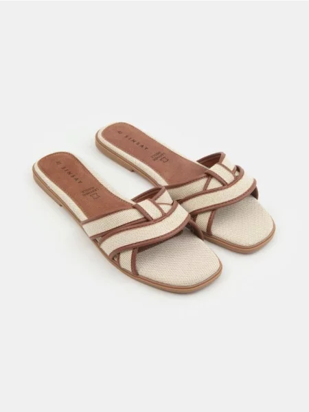 Капці з шкіряною устілкою кавовий