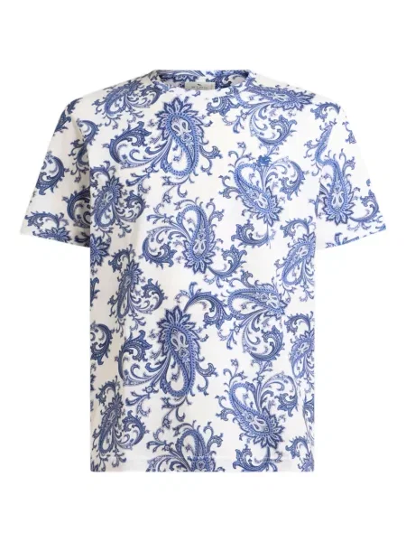 Tricou Etro cu model paisley alb