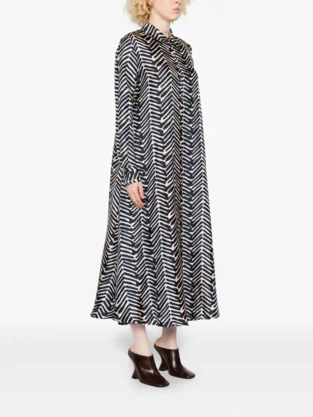 Rochie tip cămașă Kiton cu imagine cu imprimeu geometric de costum albastru
