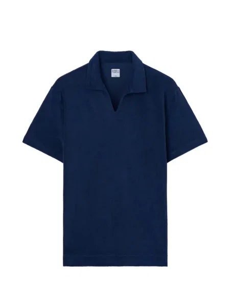 Tricou Fedeli tricotate cu decolteu în V albastru