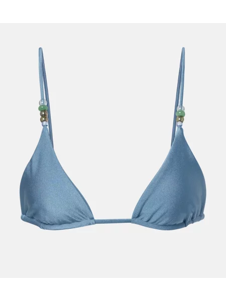 Top Jade Swim cu mărgele albastru