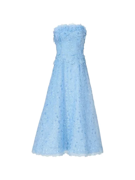 Rochie midi Costarellos fără bretele albastru