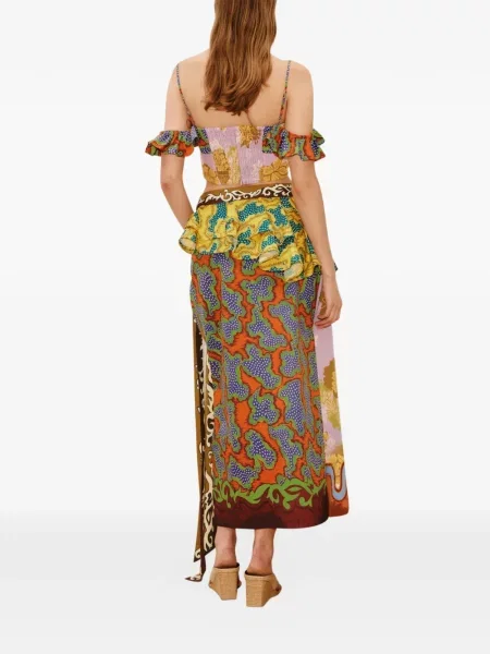 Top Alemais cu volane portocaliu