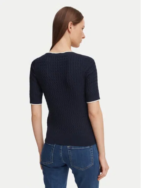 Tommy Hilfiger Blúz Fine Gg Cable Boat Sötétkék
