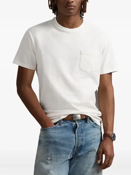 Дълго мрежеста тениска Polo Ralph Lauren с кръгло деколте зелено