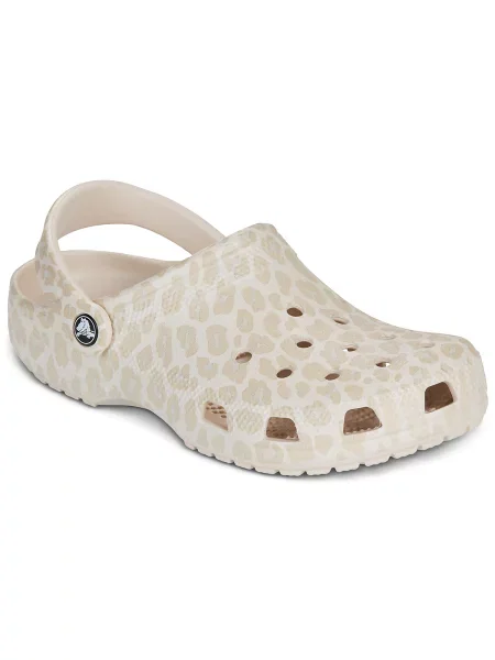 Pantofi Crocs cu imprimeu animal print clasici bej
