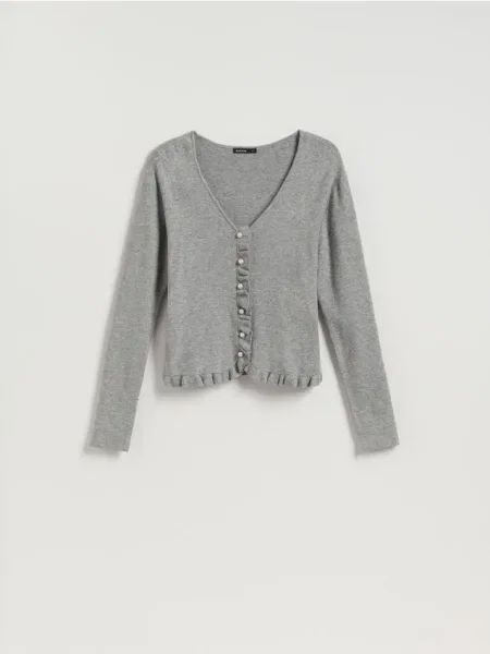 Reserved Cardigan cu adaos de gri-neutru gri
