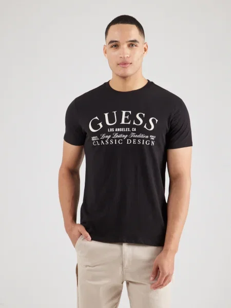 Guess Majica Regular Fit črna