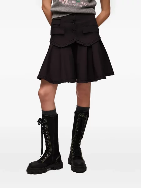 Fustă Ganni stretch negru