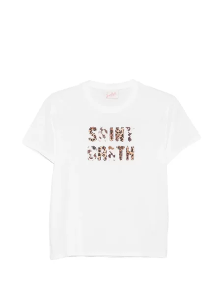 Tricou Mc2 Saint Barth cu imagine cu imprimeu animal print alb