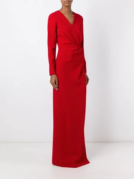 Rochie maxi Lanvin plic roșu