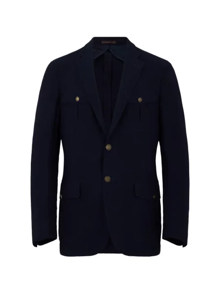 Sacou Moorer cu buzunare cu nasturi albastru